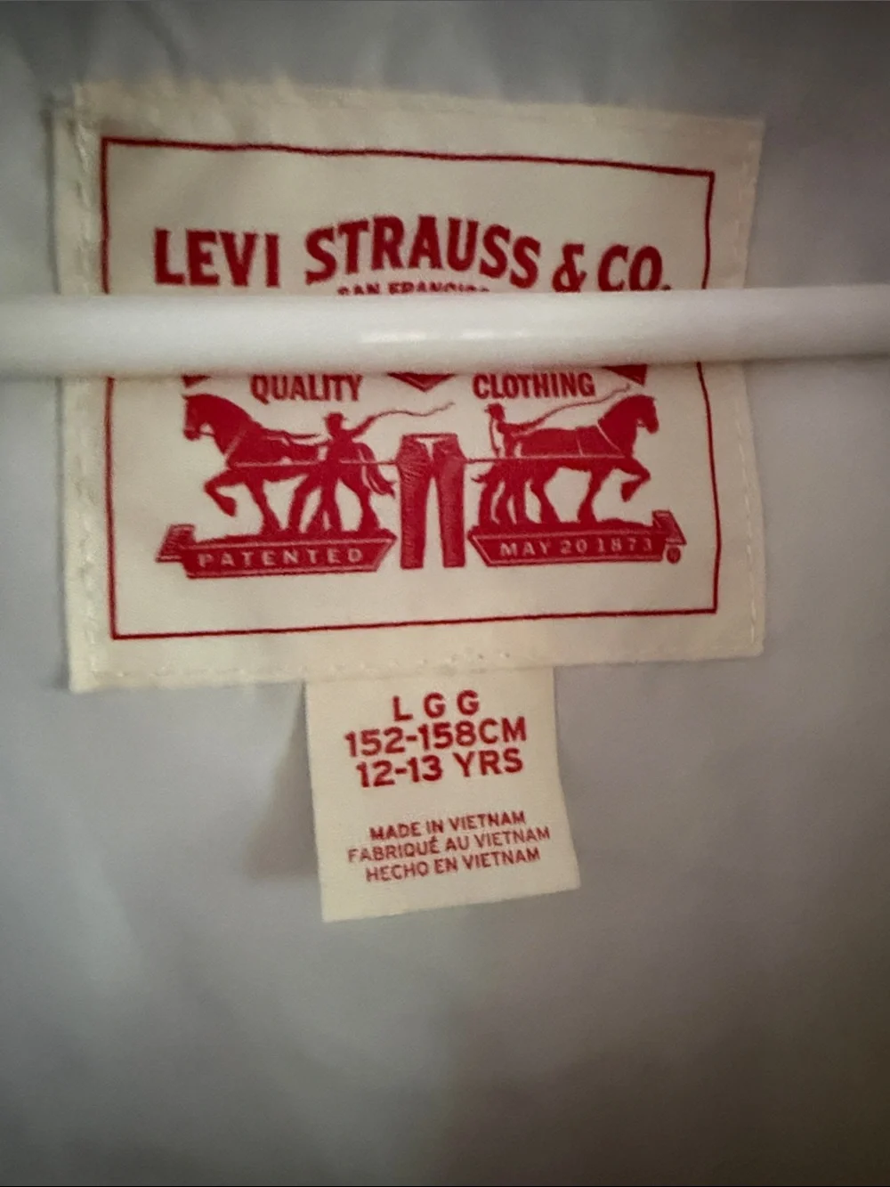 Levi's White Jacket with Navy Trim